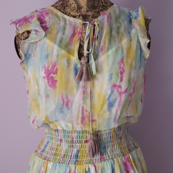 NWT Watercolor Maxi Dress from Anthropologie Sz 6 - Picture 6 of 7